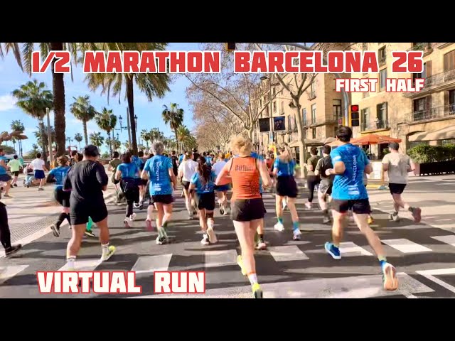 Virtual Run | Half Marathon Barcelona 2026 | Treadmill Workout #080