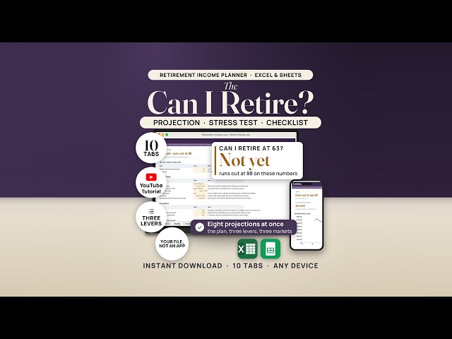 Retirement Planner Spreadsheet: Full Walkthrough (Can I Retire, Paycheck, Stress Test)