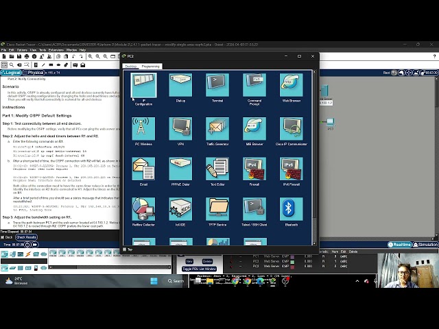 2.4.11 Packet Tracer – Modify Single-Area OSPFv2