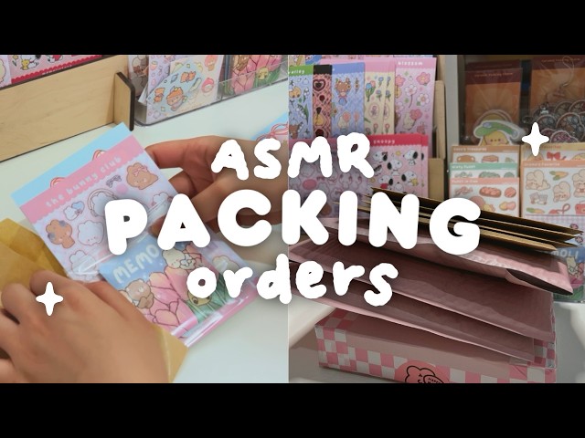 packing orders for my sticker shop 04 💌🎀 ASMR packing sounds, no talking, no bgm