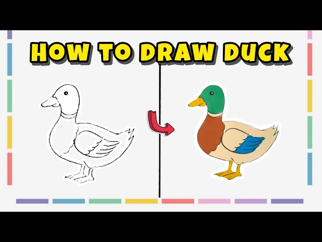 How to Draw a Duck – Animal Drawing with Colorful Markers