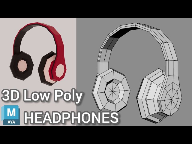 Low Poly Headphones 3D modeling (Autodesk Maya Tutorial)