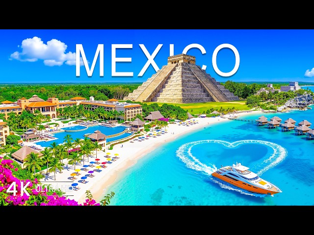 🔥 [4K] Mexico 🇲🇽 Travel in 4K | Cancun, Tulum & Turquoise Caribbean Views