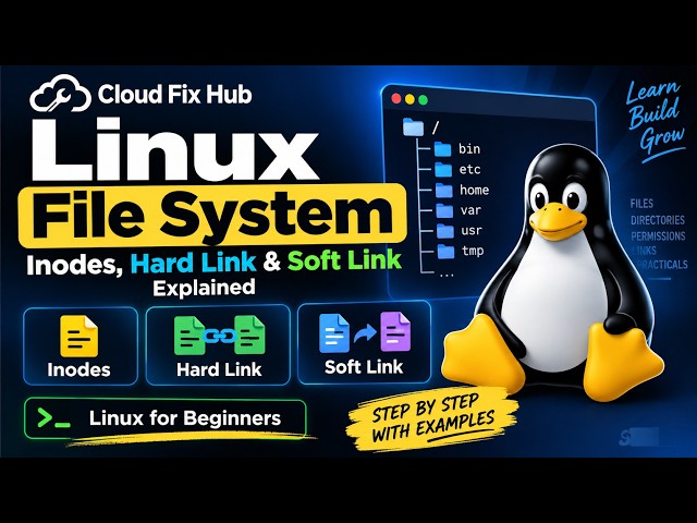 Linux File System, Inodes, Hard Link & Soft Link Explained | Linux for Beginners