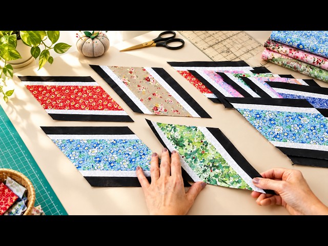 Love Floral Fabric Scraps Like Me? Make This Unexpected Eye-catching Quilt Pattern!