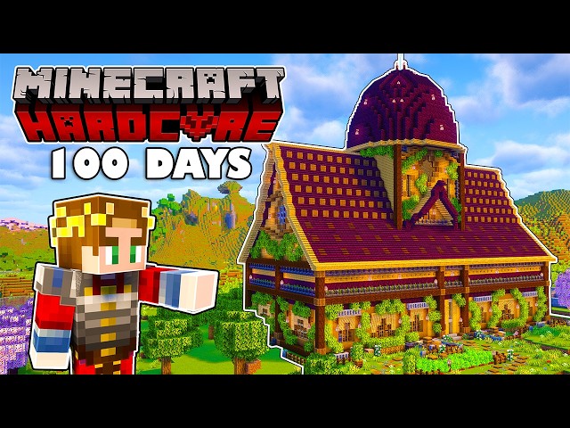 100 Days Building the ULTIMATE TRADING HALL in Hardcore Minecraft!