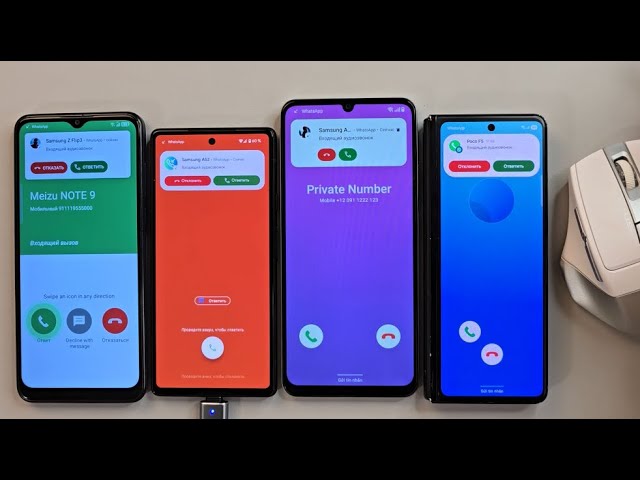 Incoming call TCL 30b Pixel Google 6A Samsung A54 Samsung Galaxy ZFold 3 with mouse control