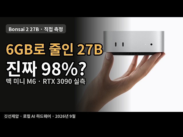 I Measured Bonsai 2 27B — a 27B Model in 6GB on Mac mini M6 & RTX 3090