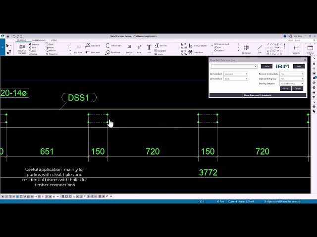 Tekla Open API : Draw Bolt Ref Line