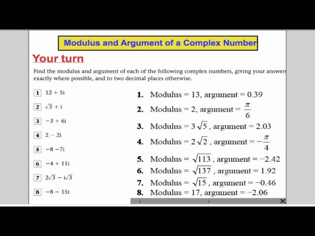 Complex Numbers (5) - FP1 Edexcel Maths A-Level