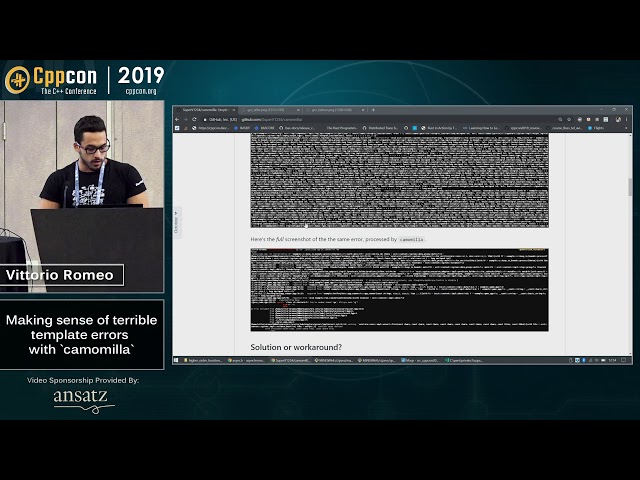 Making sense of terrible template errors with 'camomilla' - Vittorio Romeo - CppCon 2019