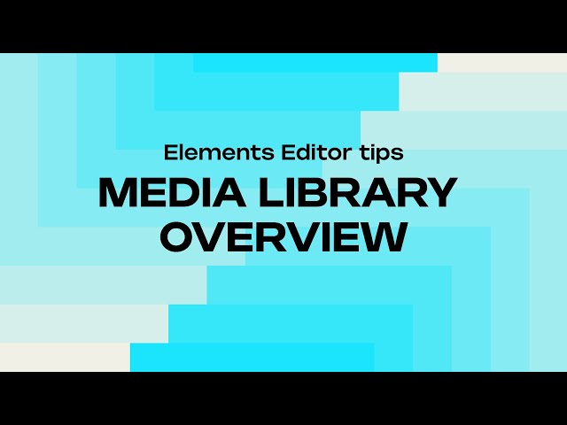 ELEMENTS EDITOR: MEDIA LIBRARY OVERVIEW