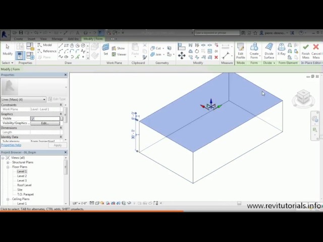 Revit Architecture Tutorials for beginners #6 - Creating an Conceptual Mass of a Building