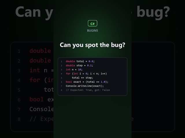 3 C# snippets, 3 hidden bugs. Can you spot them? 🐛 #coding