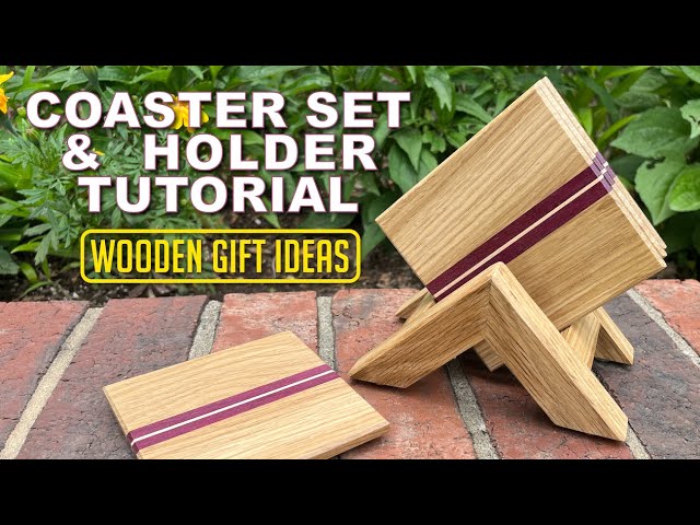 Wooden Coasters & Matching Holder