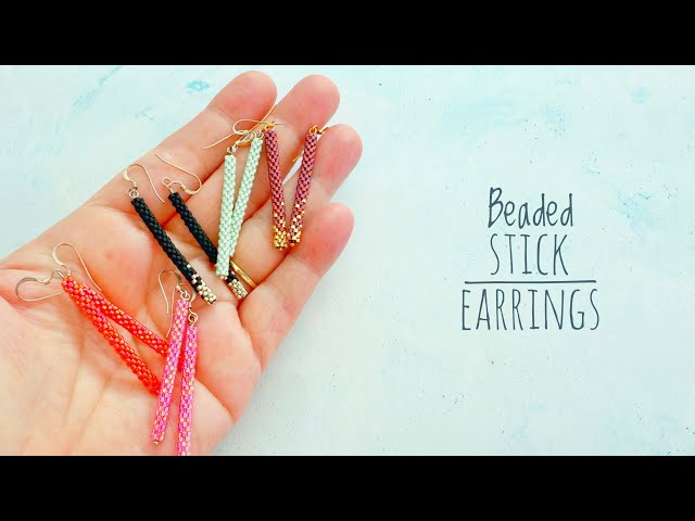 Beginner Friendly Beading Tutorial - DIY Stick Earrings In Minutes!
