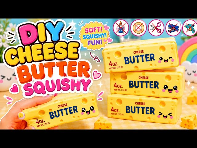 How to Make Viral Butter Cheese Squishy / Paper craft /Easy craft ideas / art and craft