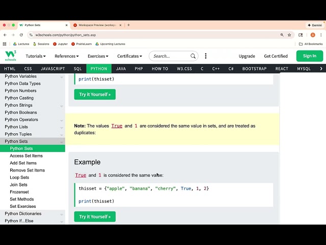 Python sets - no duplicates! (CS105 at UIUC)