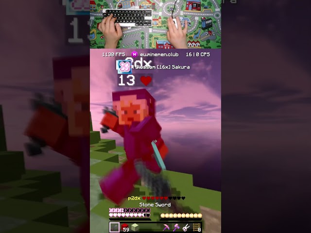 SAKURA TEXTURE PACK #shorts #viral #gaming #minecraft #minemenclub #pvp #fireballfight