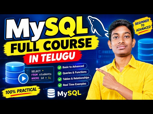 MySQL Full Course in Telugu | MySQL CRUD Operations in Telugu