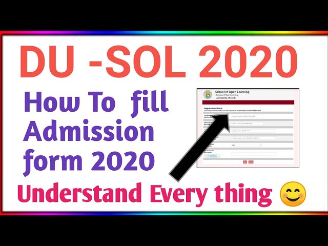 Du sol Admission form 2020| How to fill Du sol Admission form 2020| Ameeninfo