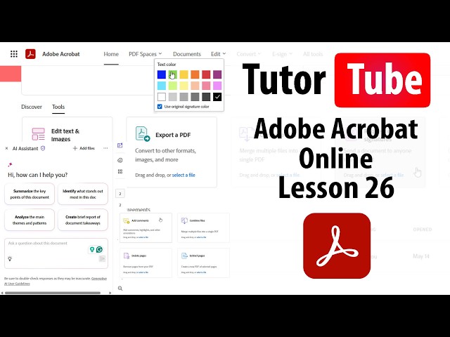 Adobe Acrobat Online - Lesson 26 - File Management Section in PDF Spaces