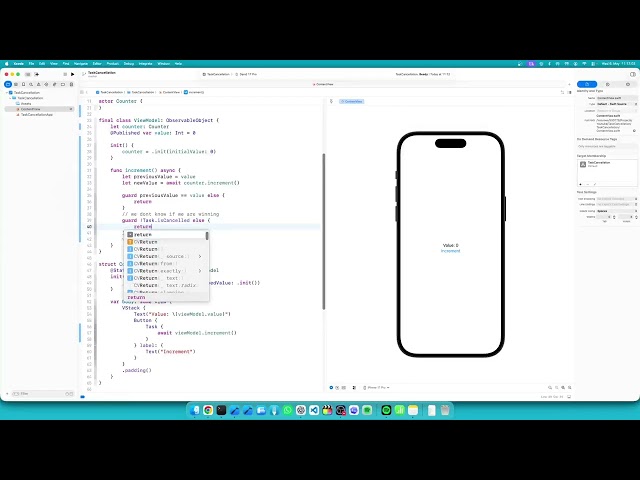 Checking Task isCancelled in Swift #swift