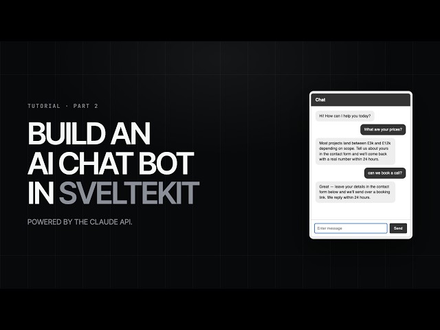 Build a Claude Powered Chatbot in SvelteKit (beginner tutorial)