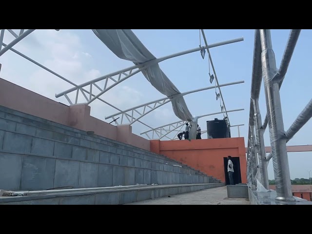 Tensile Fabric Installation ,tensile roof structure