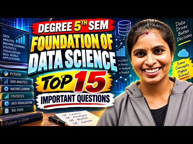 Top 15 Most Important Questions for Foundation of Data Science | 5th Sem Computer Science Most Im...