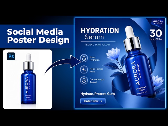 How to Create a Skincare Poster Design in Photoshop | Social Media Poster Design Tutorial