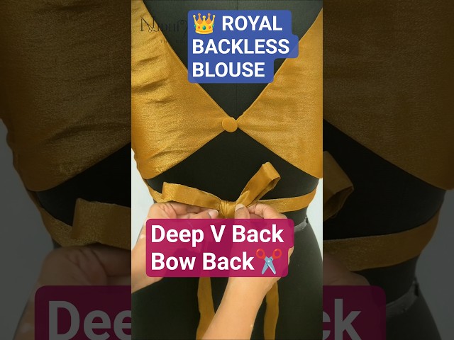 Royal Backless Blouse Design😍 Deep V Bow Back & Leaf Neck Latest Designer Blouse 2026 #shorts #viral