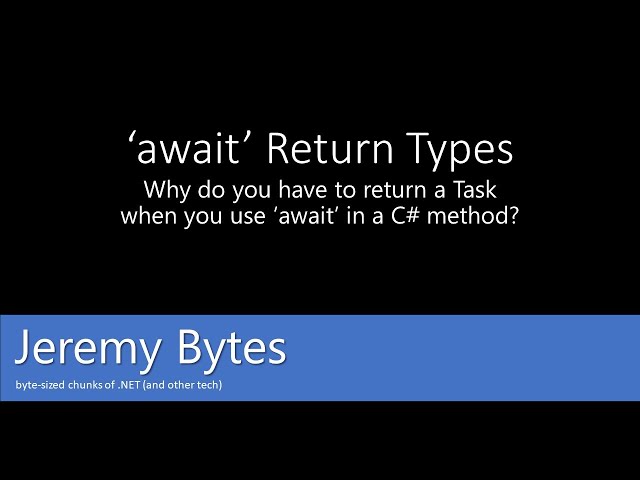 Why do you have to return a Task when you use "await" in a C# method?