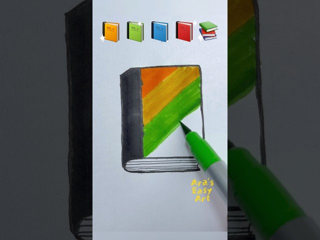 📙📗📘📕📚 Satisfying Art Colouring @ArasEasyArt #art #satisfying #ytshorts #viral