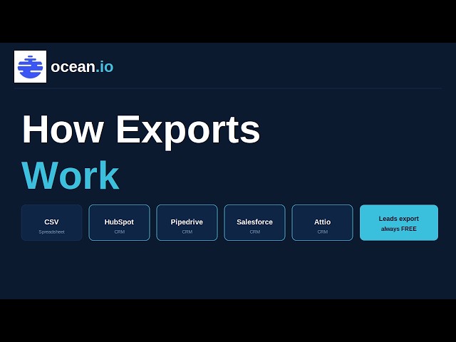 How Exports Work on Ocean.io — CSV, CRM & More
