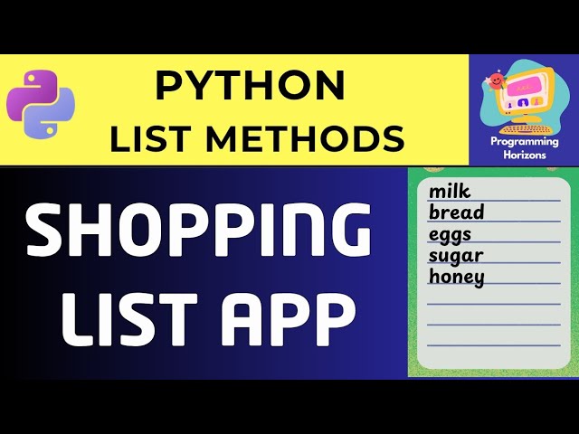 Python Shopping List Program | Python Project for Beginners