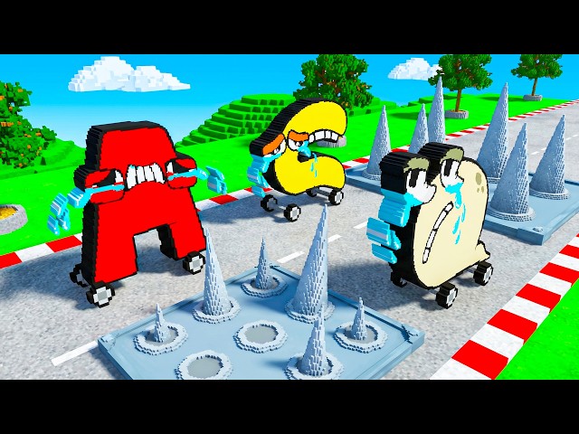 CRY ALPHABET LORE CARS vs SPIKE TRAP in Teardown