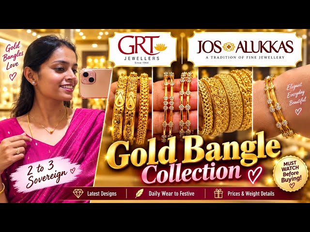 GRT Gold Bangle Collection in Tamil💛 | Latest Designs and Jos alukkas diamond | Wastage comparison