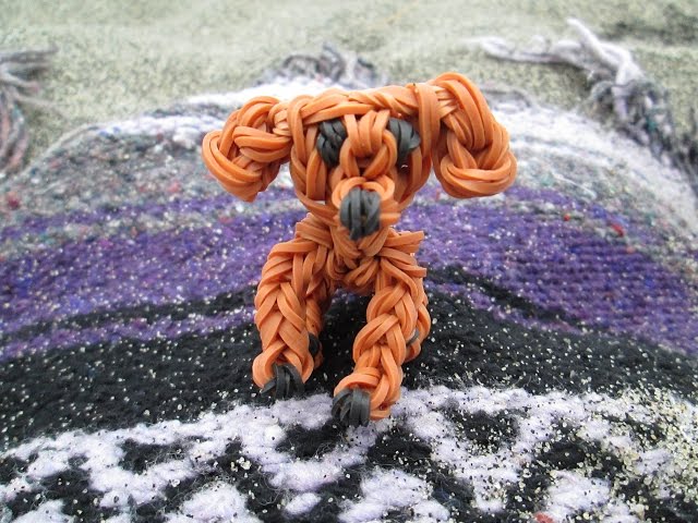Rainbow Loom Golden Retriever Dog or Puppy. 3-D Charm.