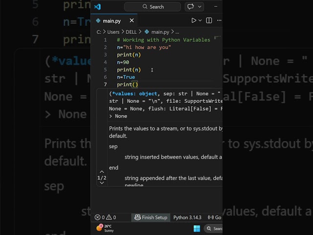 Python : WORKING With VARIABLES