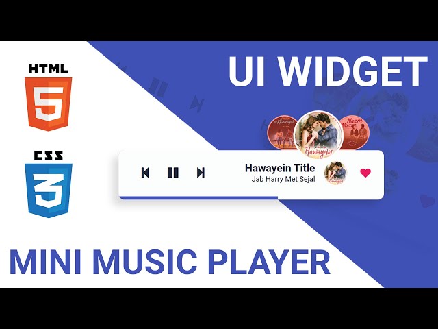 UI Widget Design Tutorial - Mini Music Player | HTML CSS Speed Coding