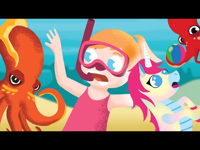 BABY KRAKEN!! Mermaid Adley plays with Seahorseicorns and gets Surprised by a Giant Monster #shorts
