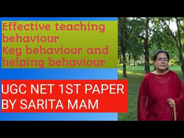 Effective teaching behaviour Key behaviour, helping behaviour 