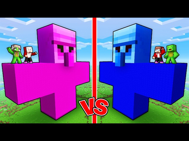Mikey & JJ: BOYS vs GIRLS GOLEM BATTLE in Minecraft (Maizen)
