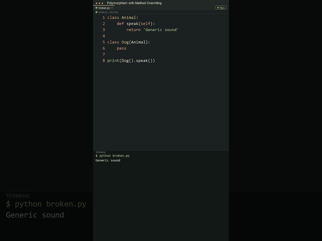 Master Method Overriding in Python in 30s! ⚡ #shorts #python