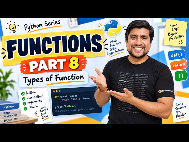 Python for Beginners | Functions & Types of Functions | Part 8