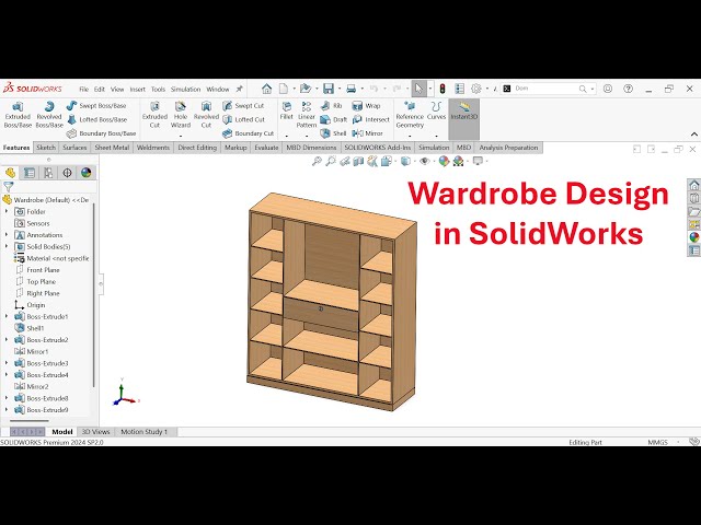 SolidWorks 3D Furniture Design | Wardrobe Design in SolidWorks