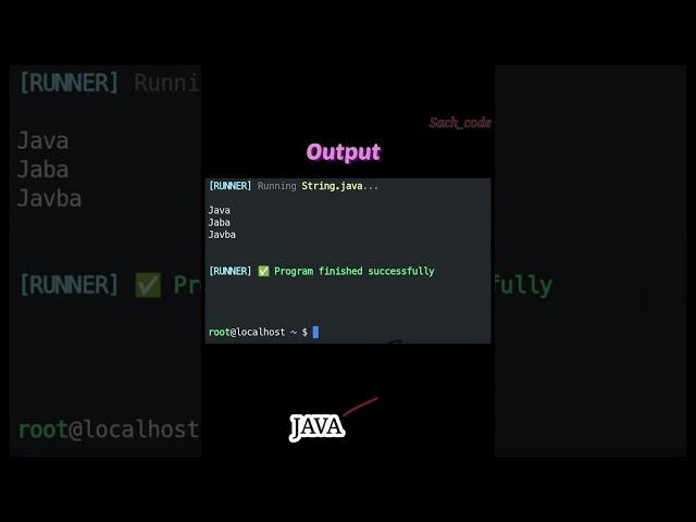 || Strings properties like adding, inserting and delete || #shorts #java #education