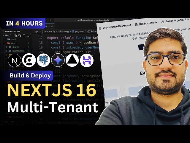 Multi Tenant Next.js 16 Tutorial: Build a SaaS with Clerk, PostgreSQL & Gemini AI | Full Course 2026
