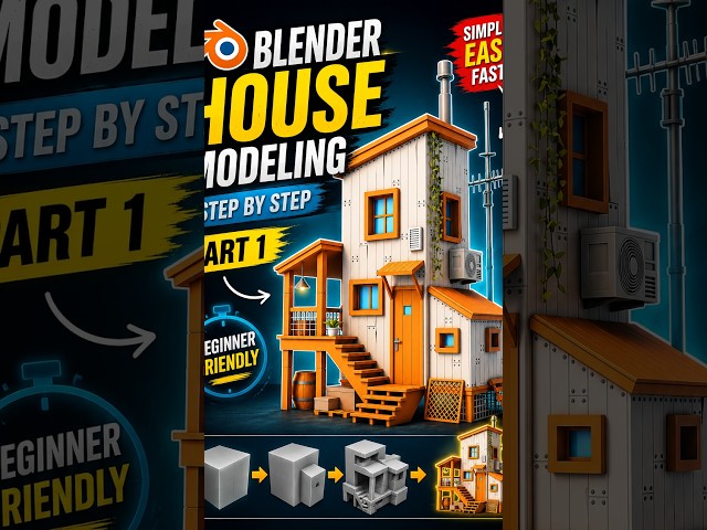 Building a 3D House in Blender 🏠🔥 | From Cube to Final #shortsHome